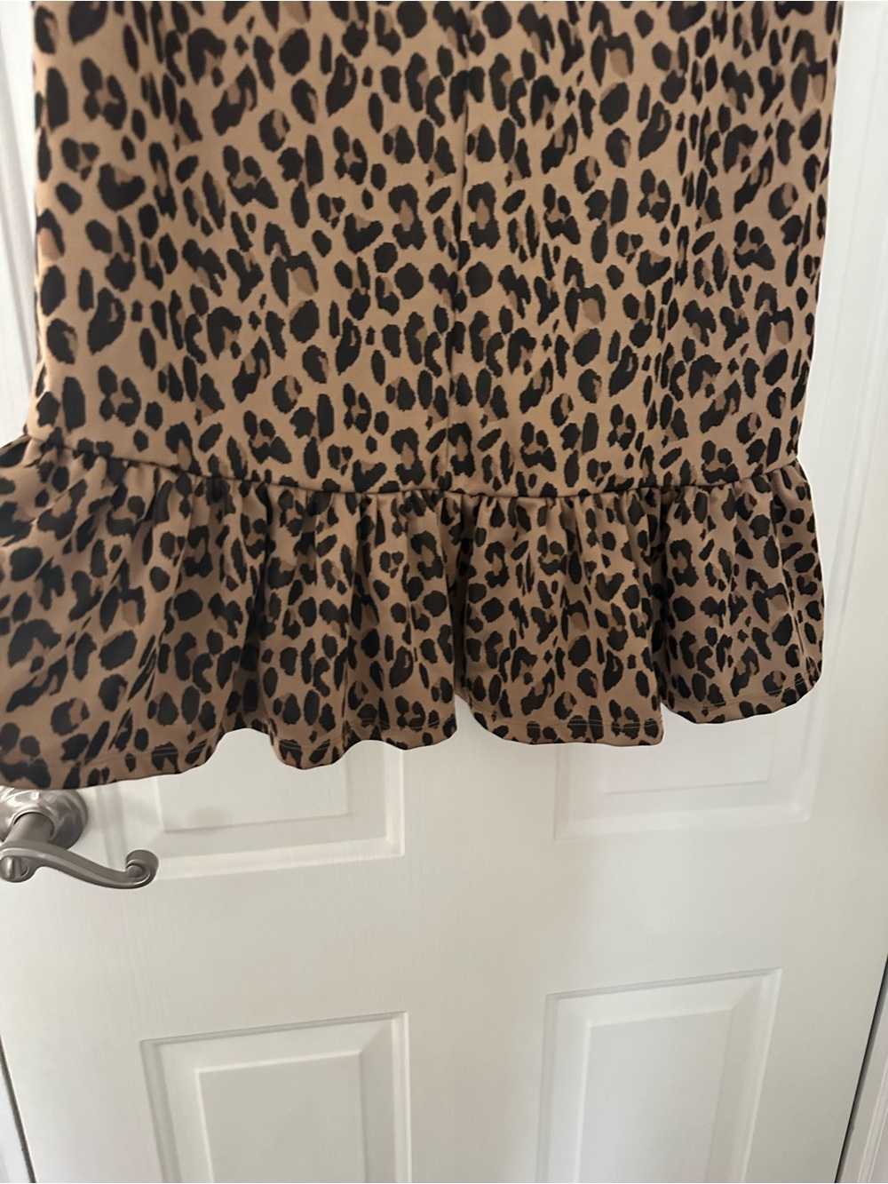 ZARA Leopard Animal Print Jacquard Short Sleeves High Mock Neck Dress Small - Picture 8 of 9
